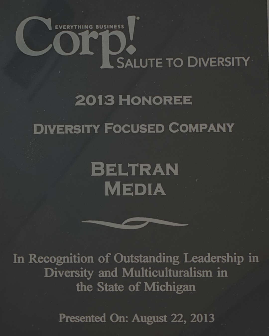 Corp! Magazine Awards Beltran Media 